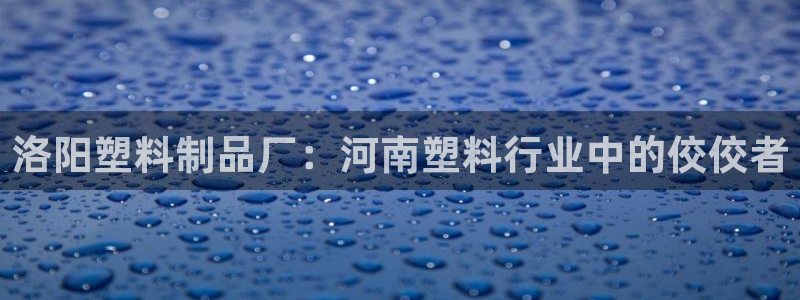 太陽成集團游戲合集：洛陽塑料制品廠：河南塑料行業(yè)中的佼佼者